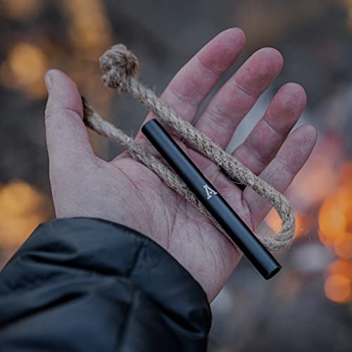 Aversel Fire Starter Ferro Rods - 2 Premium 5"X5/16" Ferro Rods - Each Rod Includes Emergency Compass, 150 Db Whistle, 7' 550 Mil-Spec Paracord, Multi-Tool - 18,000+ Strikes Per Rod - Hemp Wick Bellow #TOP4