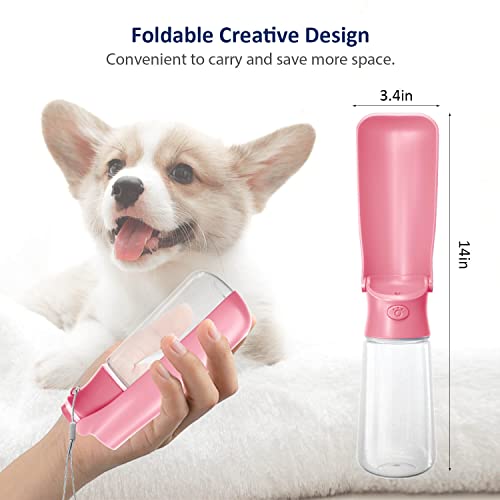 Image of WePet Foldable Portable Dog Water Bottle Puppy Water Dispenser with Drinking Feeder, 19 OZ, High-Temperature Resistant Leak Proof for Pets Outdoor Walking, Hiking, Travel, Food Grade Plastic BPA Free