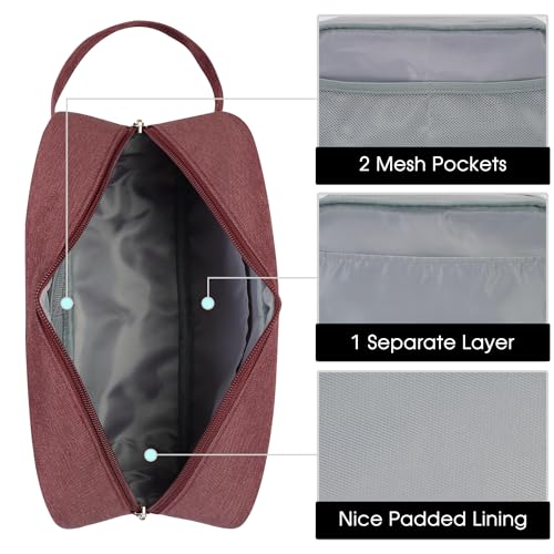 Image of Narwey Travel Toiletry Bag for Women Traveling Dopp Kit Travel Bag for Toiletries Cosmetic Bag Makeup Bag Medicine Bag for Traveling (Jujube Red)