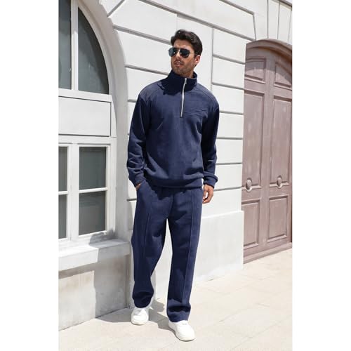 Survêtement en Velours Côtelé pour Homme Sweat-Shirt doublés de Polaire et Pantalon Ensemble de Jogging – Image 3