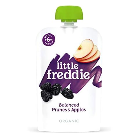 Little Freddie Organic Baby Food Stage 1 (from 4 months) Prunes and Apples (6x100g pouches) Cover