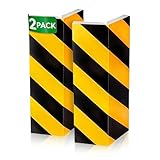 NURADA Protector Columnas Garaje. 2 Unidades. Protector Pared Garaje. Protección Espuma Adhesiva Columnas Cuadradas. Goma Puertas Garaje/Parking. Arañazos Coche, 40x20x2cm (Reflectante Amarillo)