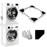 NIUXX Kit di Sovrapposizione Universale per Lavatrice e Asciugatrice con Cinghie Cricchetto, Telaio...