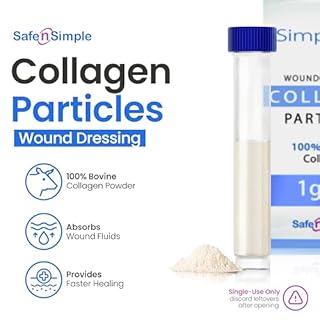 Simpurity Powdered Collagen Wound Dressing - 1g Vials - 5 Count - Medical Grade Bovine Collagen Powder for Wounds, Non-Adherent Collagen Dressing Powder for Chronic and Acute Wound Care