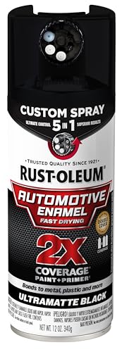 Rust-Oleum 2X Automotive Enamel Custom Spray 5-in-1 Spray Paint, 12 oz, Ultra Matte Black