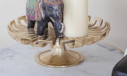 Deco 79 Contemporary Aluminum Round Cake Stand, 15" X 15" X 5", Gold #TOP4