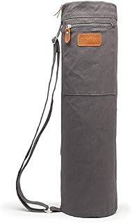 ELENTURE Full-Zip Exercise Yoga Mat Carry Bag with Multi-Functional Storage Pockets, Gray