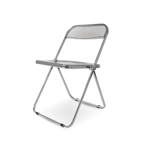 Kosmi Chaise Pliable en plexiglass Couleur INOX et Gris fumé Smoke