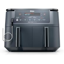 Ninja Foodi Air Fryer, 10 Qt DualZone Smart XL, 6-in-1, Grey, DZ550GY | Air fry, roast, broil, bake, reheat, dehydrate, Sma