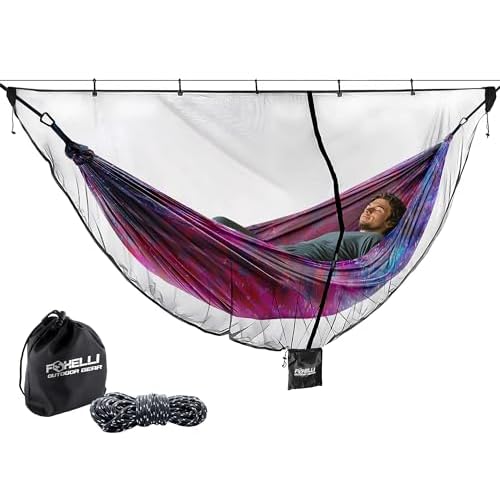 Foxelli XL Hammock Net – 12ft Net for Hammocks, Lightweight Portable Hammock Netting, Fast and Easy Set Up, Fits All Camping Hammocks