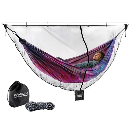 Foxelli XL Hammock Net – 12ft Net for Hammocks, Lightweight Portable Hammock Netting, Fast and Easy Set Up, Fits All Camping Hammocks