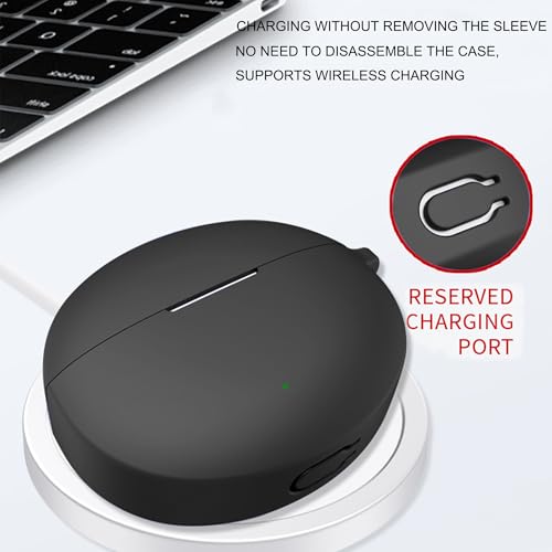Image of Compatible with OnePlus Buds 4 Case Cover,Shock-Proof,Premium Silicone with Keychain,Lanyard,Cleaning Accessories-Black