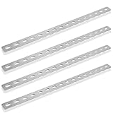WPPQWP Flachverbinder Edelstahl 4 Stück 408 x 24 x 3mm, Holzverbinder Metall Lochplatte Flacheisen für Möbel Schränken (4, 408 x 24 x 3mm)