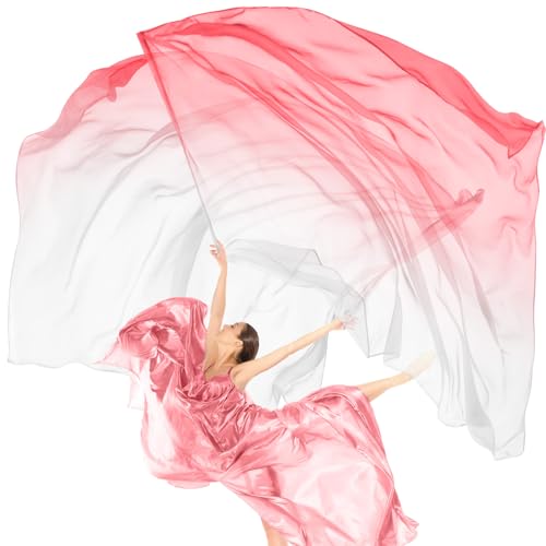 Image of Jecery 2 Pack Praise Dance Worship Flags, 35''x 55'', White Pink Red