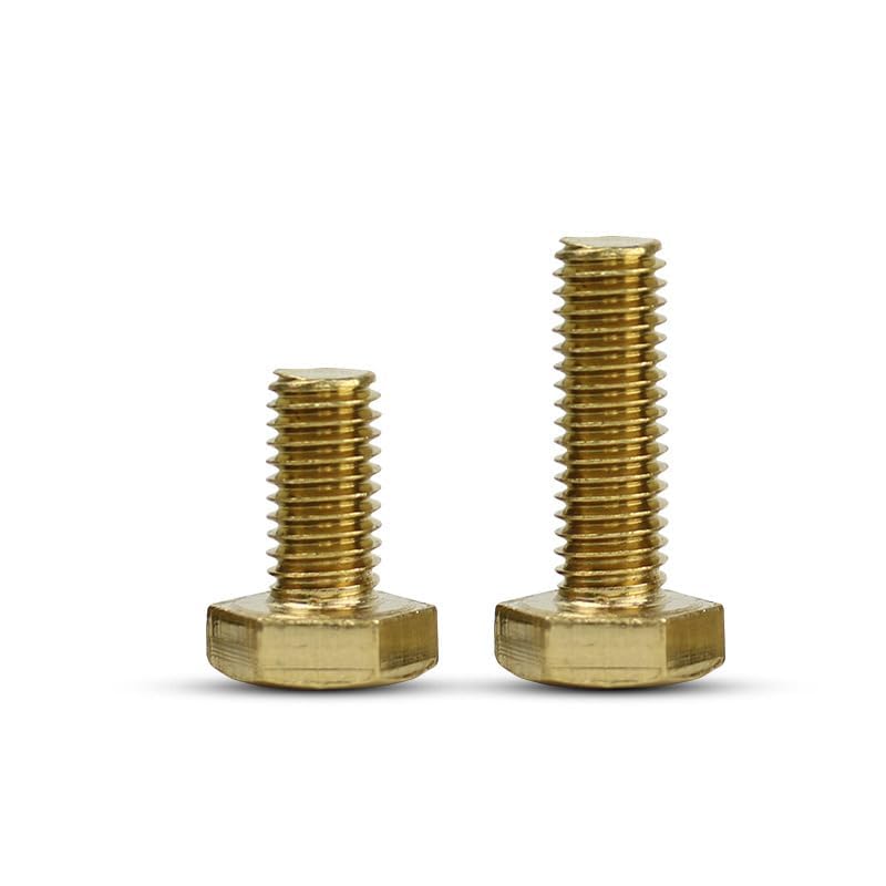 Image of M4*10mm Brass Hexagon Screw Bolts - 10 PCS External Hex Head Tap Bolts Hexagon Screws with External Hexagon Thread