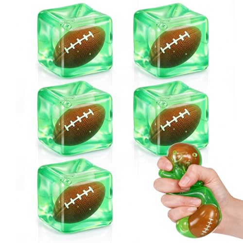 Seenelling 6 Pack Football Stress Cube Sensory for Adults, Slow Rising Stress Ball, Stretchy Squeeze...