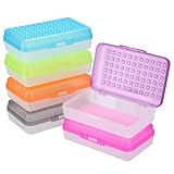 BTSKY 6 Pack Multipurpose Utility Box- Large Capacity Pencil Box with Lid Snap Closure Pencil Holder for Organize and Carry Pencils Watercolor Pens Stationery Office Supplies Organizer Colorful