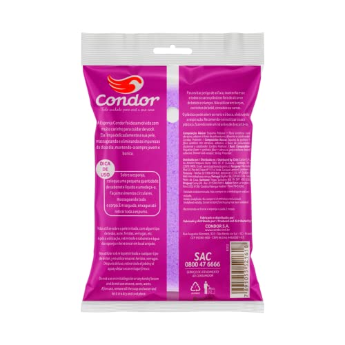 Esponja para Banho Decorada, Condor, Verde/Roxo/Azul