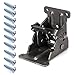 Skelang Foldable Bracket, Self-Lock Hinge Hardware with Screws Lock Extension Support for Table Leg, Bed Leg, Workbench, Pack of 4