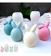 THCHZL 3D Easter Bunny Candle Mold 2-Pack Bunny Egg Bunny Egg Silicone Molds for Candle Making DI...