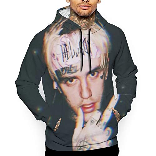 Men's Hoodie Sweatshirt Lil Love Peep Hoody Sweater Casual Christmas Hooded Kangroo Pocket Pullover Tops Small