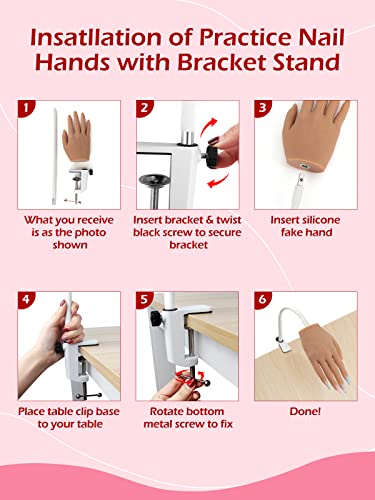 Lionvison Practice Hand For Acrylic Nails, Silicone Nail Hand Practice, Flexible Fingers Fake Training Hand False Mannequin Hands For Nail Practice, Hand Model Kit For Nail Supplies Manicure Beginners #TOP5