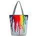 Produktbild DaoRier Strandtasche Polyester Bunter Druck mit Reißverschluss für Damen Shopper Tasche Einkaufstasche Student Tasche