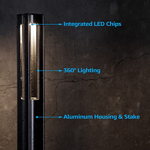 Leonlite 10-Pack Led Low Voltage Landscape Lights, 3W 12V Pathway Lights Low Voltage, Ip65 Waterproof, Landscape Path Lighting With Aluminum Housing, 50,000 Hours, 4000K Cool White, 190Lm, Black #TOP2