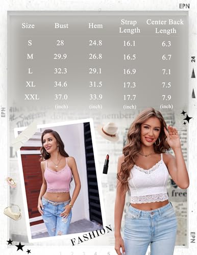 Image of Avidlove Lace Bralette for Women Spaghetti Strap Tank Top V Neck Slim Basic Camisoles,Pack of 2