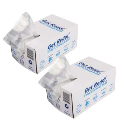 Inteplast 1 Pt Food & Utility Poly Bag 2 Pack (2 Sets of 1000 pcs) - 8" x 4" x 2"