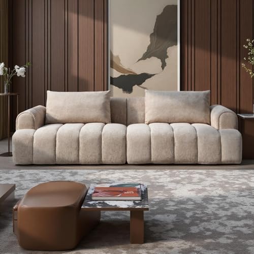 DJJXfhome Italian Minimalist Sectional Sofa Couch, Modern Oversized 4-Seater Sofa,
