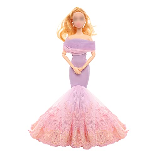 Barwa Pink Wedding Dress Evening Party Princess Pink Gown Dress For 11.5 Inch Girl Doll Xmas Gift #TOP2