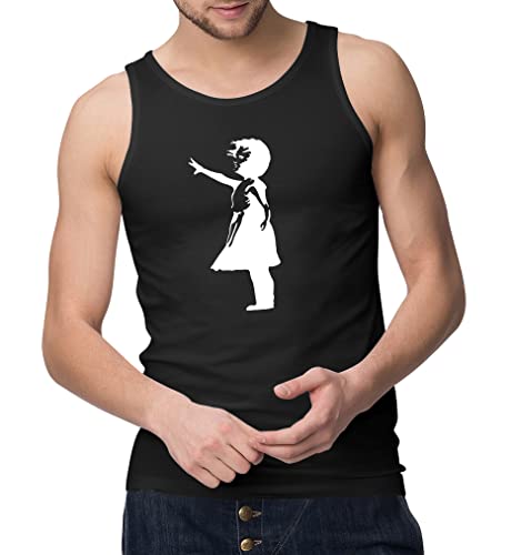Maikomanija Banksy Girl Street Art Débardeur sans manches pour homme Noir, Noir , XL