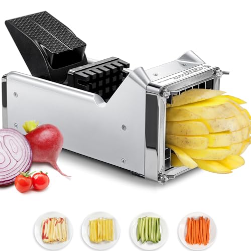 Coupe Frites Manuel, Sopito Découpe Frites Professionnel Équipé d'une Lame de 12 mm, Convient pour les Pommes de Terre, Carottes et les Concombres
