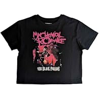 Rock Off officially licensed products High quality soft-style cotton ladies crop top featuring front printing. A limited edition summer shapes range for 2023. While Stocks Last. soft-style cotton machine Washable