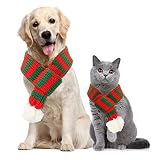 【MATERIAL PREMIUM】: La bufanda navideña para perros está hecha de un material de punto súper suave, suave y cómodo, adecuado para que su mascota lo use durante mucho tiempo, muy duradero y cálido.