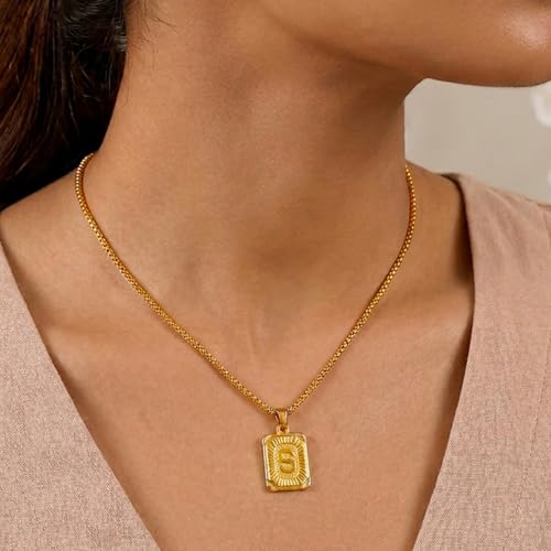 Image of Rubans Demi Fine Stainless Steel Alphabet Pendant CZ Gift for Women & Girls