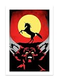 Legend Movie Art Print – 13×19 Handmade Minimalist Poster Featuring Tim Curry as Darkness – Fantasy Film Wall Decor for Cult Movie Fans