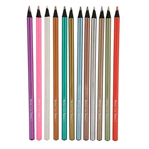 Haofy 24 Lápices de Colores, Lápices de Colores Metálicos de Barril de Madera, Vibrantes para Dibujar y Garabatear para Adultos y Niños