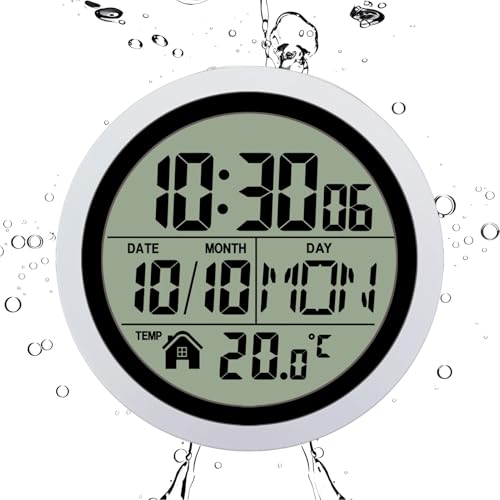 Reloj de batería de baño para ducha y cocina con fecha 8