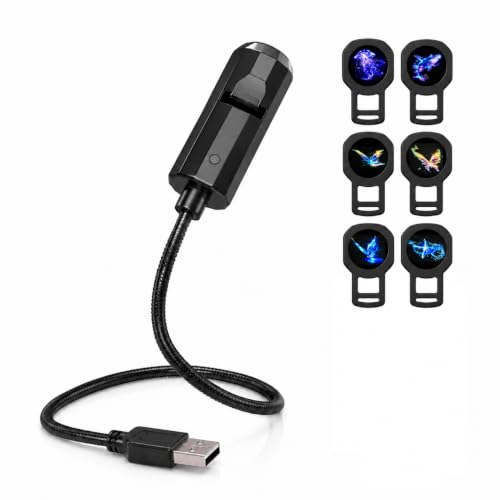 Image of Mini Galaxy Projector Night Light, USB Starry Sky LED Lamp with 1 Projection Slide, 360 Rotating Flexible, Portable Ceiling & Wall Projector for Bedroom, Kids Room & Home Decor (6 Slide) (Small)