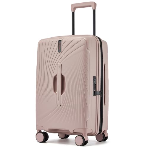 20 Inch Expandable Carry on Luggage, Hardside Lightweight Spinner Suitcase TSA Lock, 22x14x9 Airline Approved Hard Shell Expandable Travel Luggage with 20% More Capacity (Pink, 20 Inch)