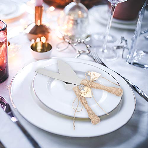 image for senover Rustic Love Sign Wedding Cake Knife and Server Set,Wedding Cak