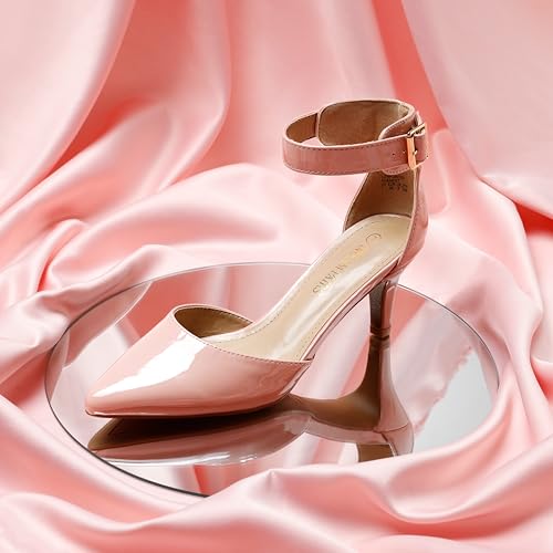 Image of DREAM PAIRS Women's Kitten Heels Ankle Strap Pumps