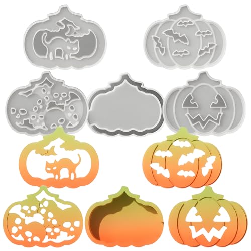 Yhsioaklo Molde – 5 moldes para creaciones artesanales, para otoño, para creación de jabón, arcilla, decoración de Halloween, cumpleaños