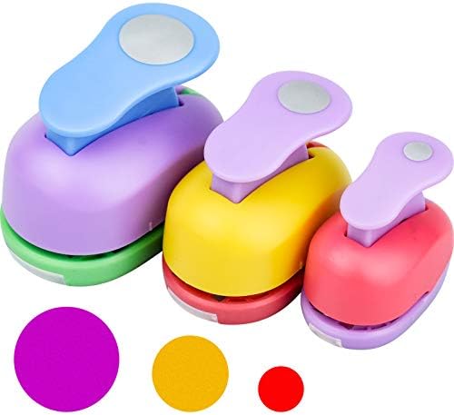 3 Pieces Shape Circle Punch, Mini Round Paper Punch 8mm 15mm 25mm for Crafting Scrapbooking Cards Arts