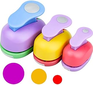 3 Pieces Shape Circle Punch, Mini Round Paper Punch 8mm 15mm 25mm for Crafting Scrapbooking Cards Arts