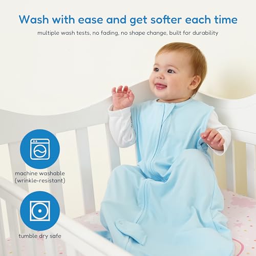 Image of TotAha Sleep Sack 6-12 months, Buttery Soft Swaddle Transition Wearable Blanket Baby Sleeping Bag for Girl Boy,3 Pack 0.5 TOG