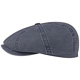 Stetson Gorra Newsboy Algodón Hatteras Mujer/Hombre - de Gorro Ivy con Visera Primavera/Verano - L (58-59 cm) Azul