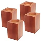 Kasiden Wood Bed Risers, Furniture Risers-Heights 4.5 Inch Heavy Duty Risers for Sofa, Table, Couch Chair, Supports up to 6,000 lbs,(Set of 4 Riser, Brown)